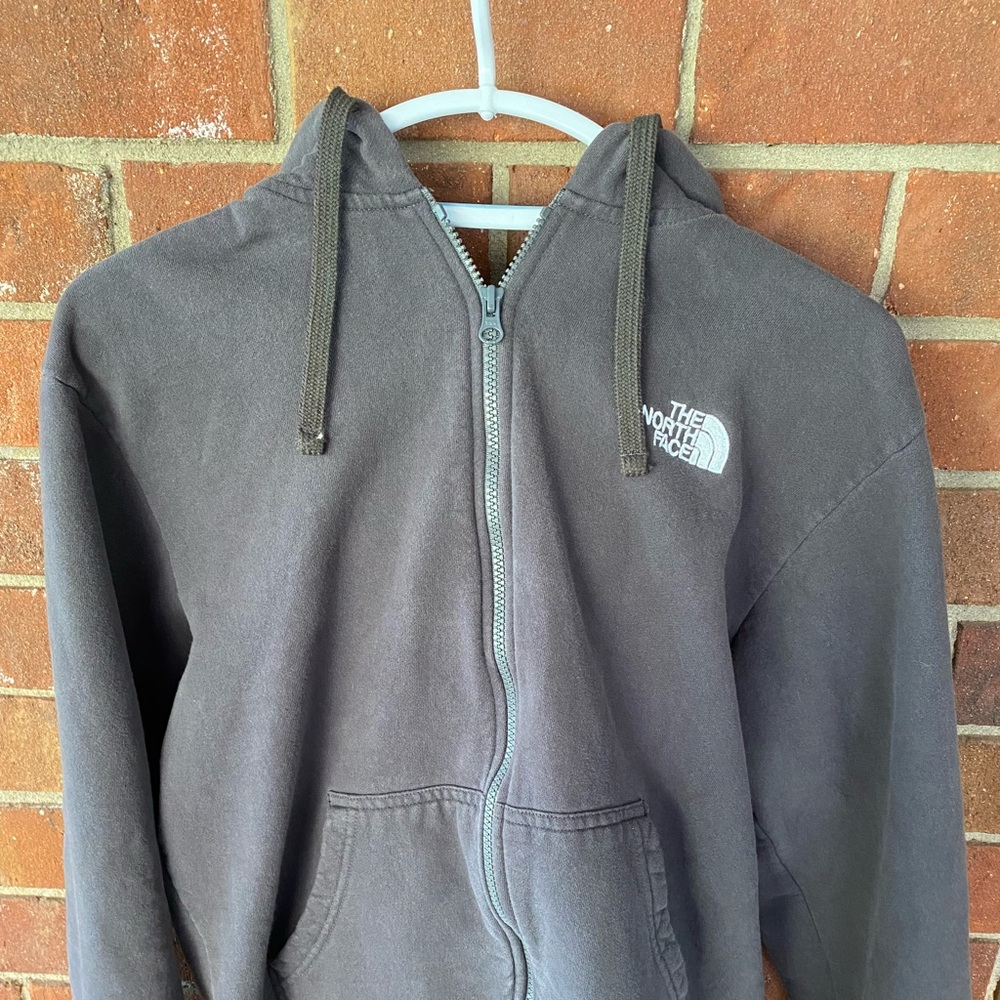 Mens size large North Face Grey zip up hoodie